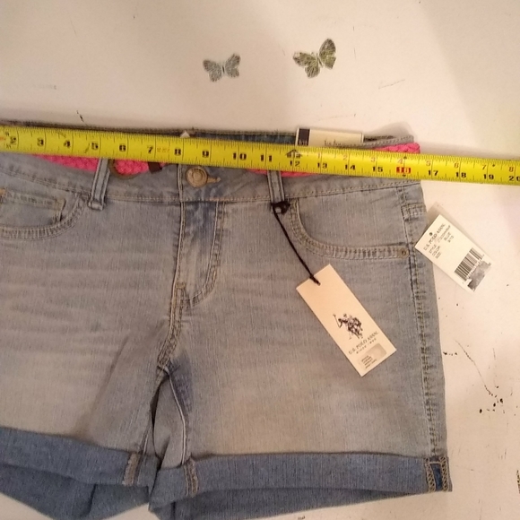 U.s. POLO ASSN. Shorts Daisy Dukes Blue Denim Distressed Jeans Size 9/10 - Picture 8 of 8